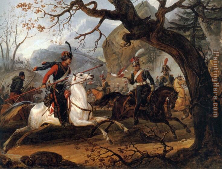 Napoleonic battle in the Alps painting - Horace Vernet Napoleonic battle in the Alps art painting